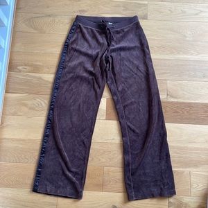 Y2K low waisted brown velour pants